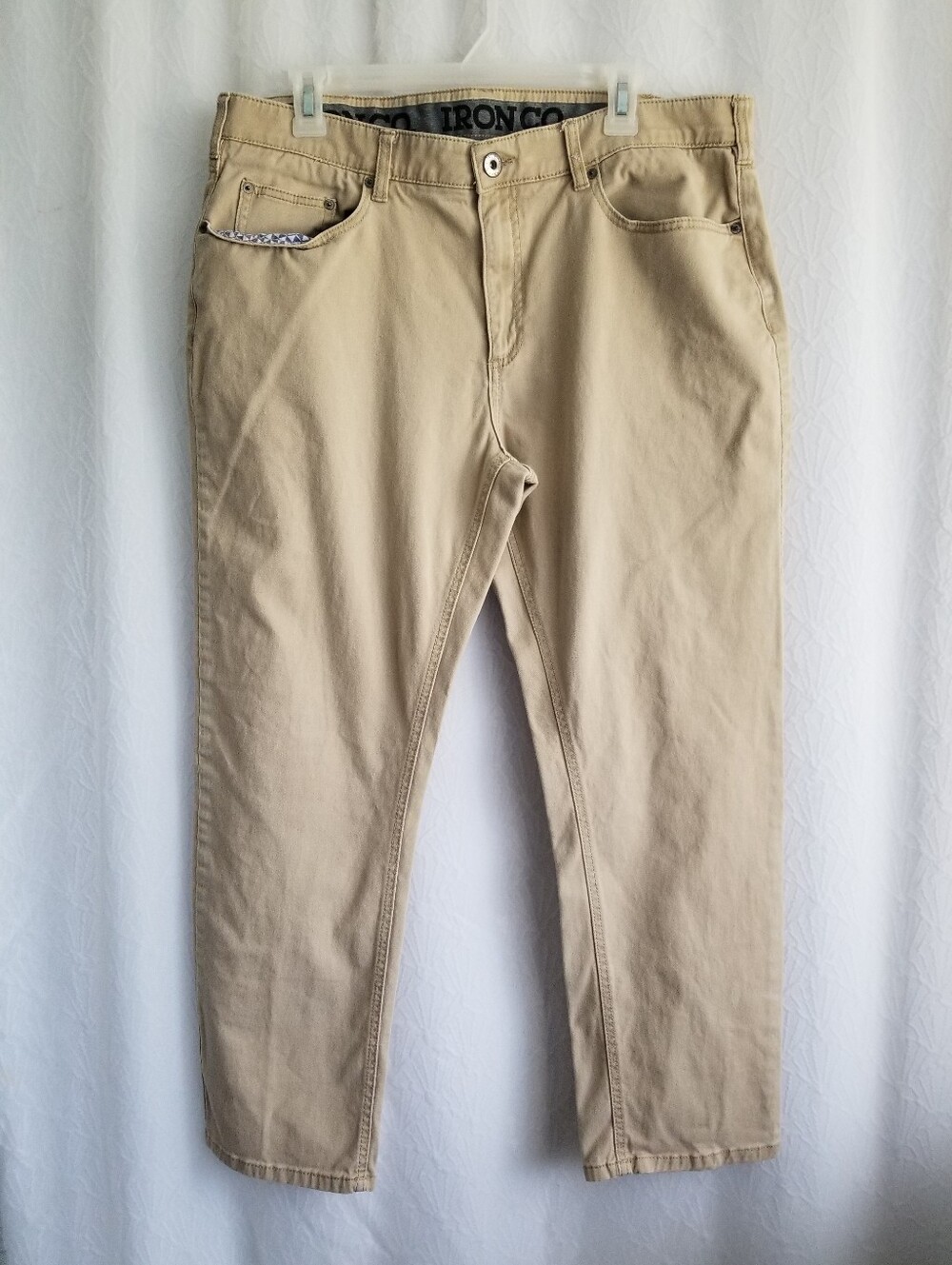 Iron Co. Men's Khaki Stretch Chino Pants 36